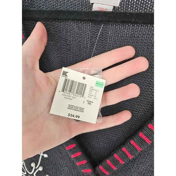 Holiday Editions Women's Black Christmas Holiday Sweater Vest Size XXL - Picture 6 of 6